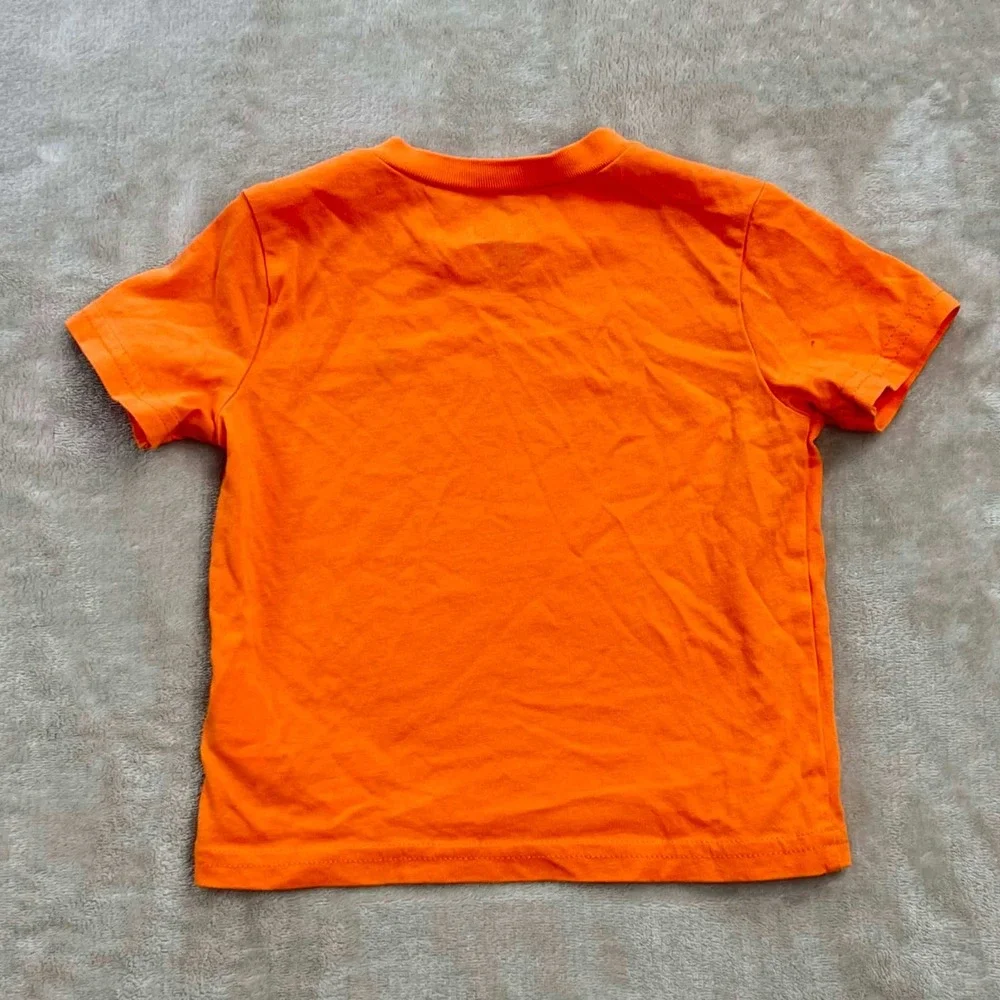 EUC Ralph Lauren Orange Cotton Short Sleeve T-Shirt Baby Boys 9M Snap Shoulder
